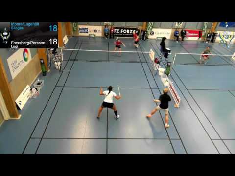 Senior SM Badminton 2017 - Åttondelsfinal - Persson/Forssberg vs Lagehäll/Moore