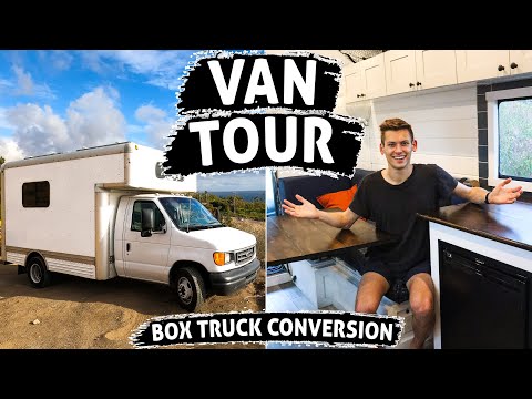 VAN TOUR of UHAUL BOX TRUCK Converted to Beautiful DIY TINY HOME for Full-Time Van Life
