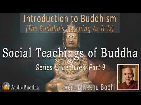 Bhikkhu Bodhi: Introduction to Buddhism: 9.Social Teachings of Buddha | Lectures