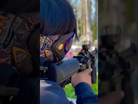 Trying My Magazine Fed Firststrike t15 Paintball Gun🫣😮🔫 #shorts #paintball #battleroyale #games