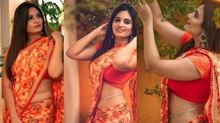 Kanmani Serial actress bharani hot navel saree hot