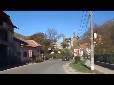 Driving in Baile Herculane,Romania,on road  DN 67D