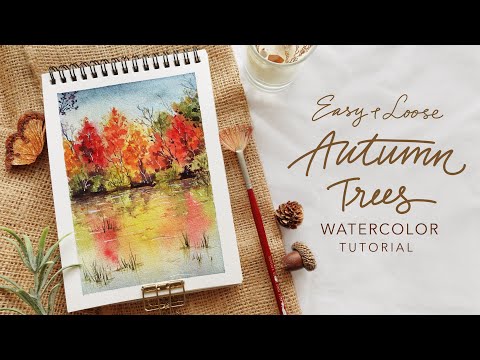 Easy Colourful Fall Trees: Watercolor Scenery Tutorial