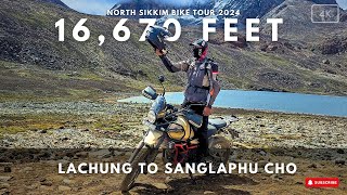Lachung to Sanglaphu Cho Lake (16670ft) on himalayan450 North sikkim bike tour 2024