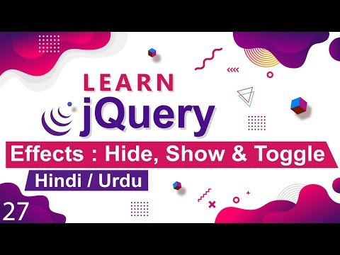 jQuery Hide Show Toggle Method Tutorial in Hindi Urdu