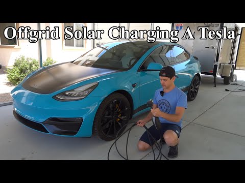 Using my Offgrid Solar Trailer to Level 2 Charge my Tesla