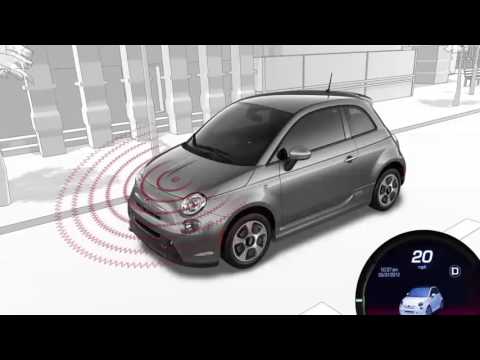 Audible Pedestrian Warning System-Pedestrian noise alert on 2017 Fiat 500e electric car
