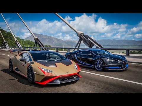 Forza Horizon 5 Drag Race: Bugatti Chiron vs Lambo Huracan STO Supercharged!