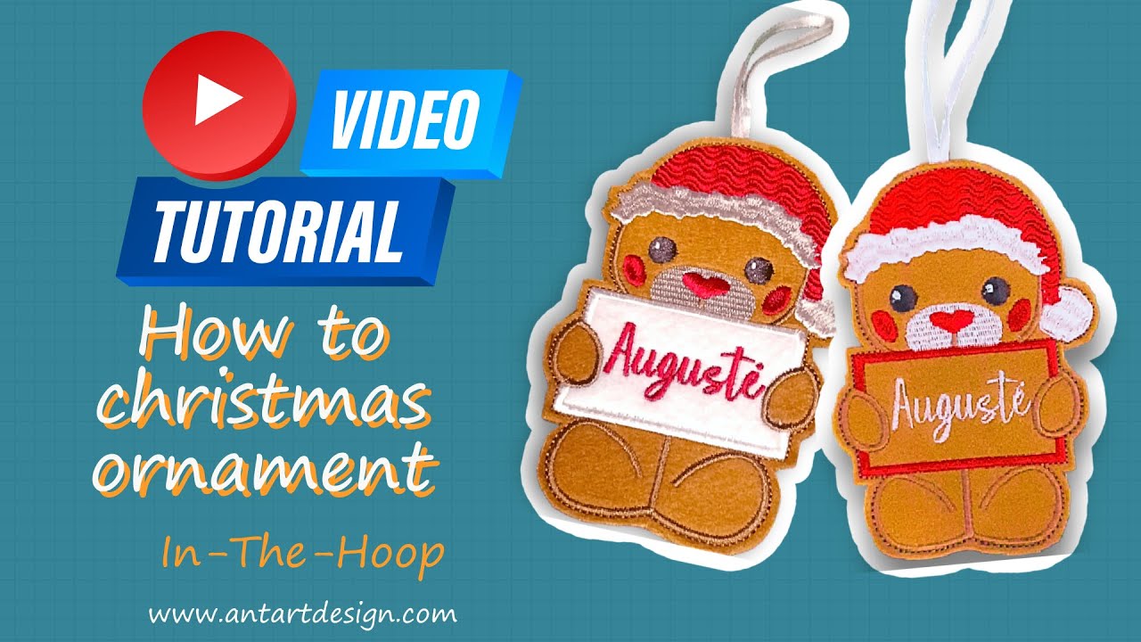 DIY Personalized Embroidered Felt Christmas Ornament-  Embroidery file