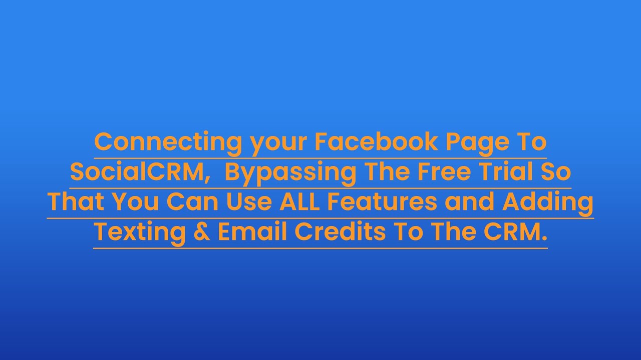Connecting your Facebook Page To SocialCRM