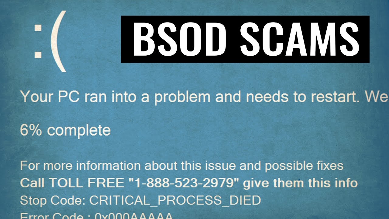 Blue Screen: Tech Support Scam Malware