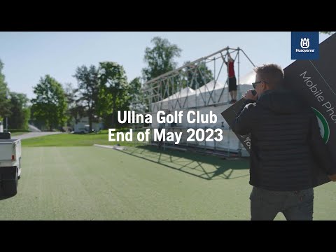 Mowing the golf course with Husqvarna CEORA™ before Volvo Car Scandinavian Mixed tournament