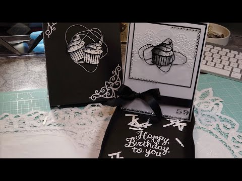 Cupcake Birthday Card/Plus Box Die by Christina Griffiths 5x7