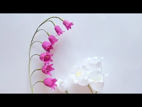 How To Make Lily Of The Valley From Crepe Paper, Paper Flowers, 如何从褶皱纸制作铃兰花工艺课程