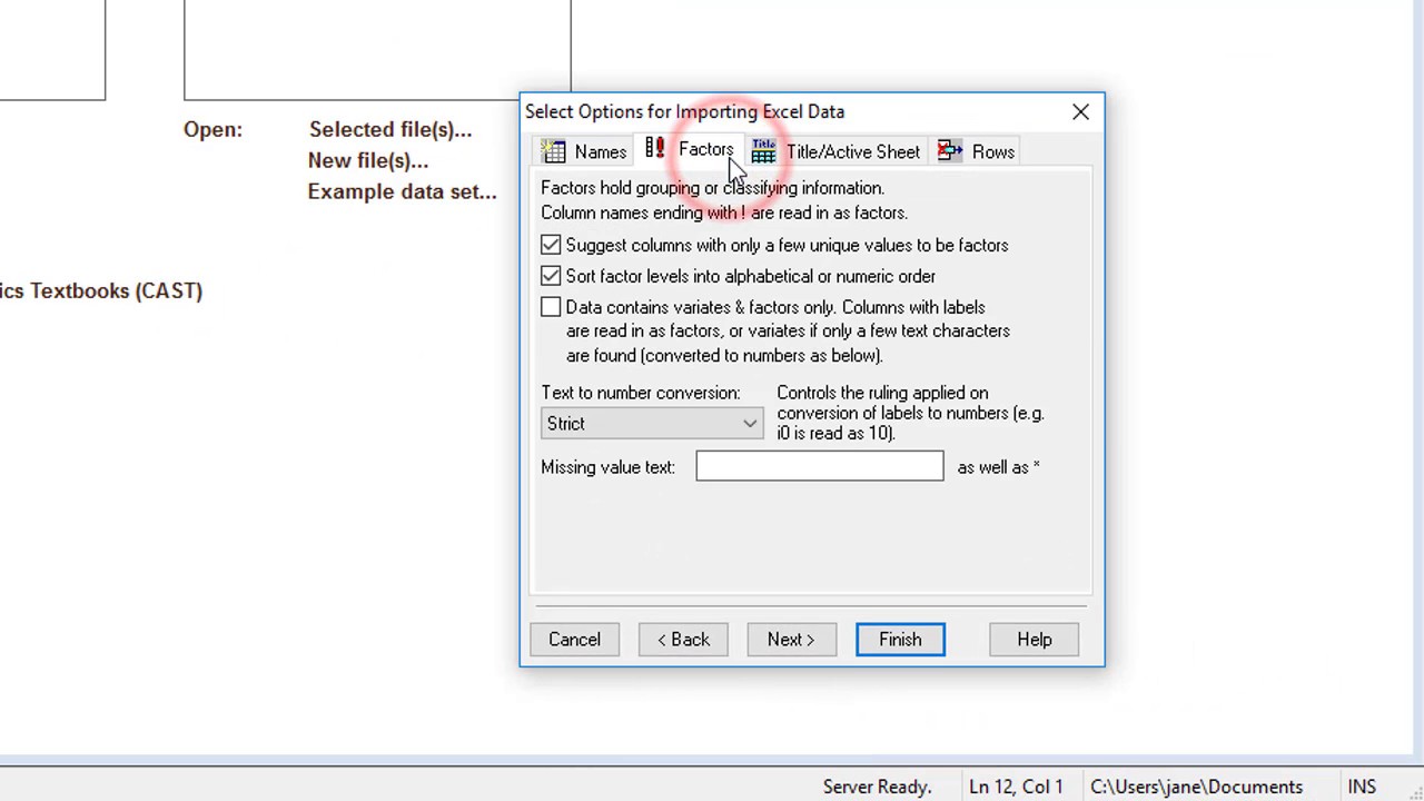 2.2 How to import a range of excel data - Genstat 18th edition