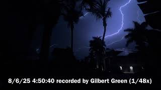 Spider Lightning on 8/6/25 4:50:40 recorded by Gilbert Green (1x, 1/8x, 1/48x)