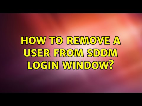 How to remove a user from SDDM Login window?