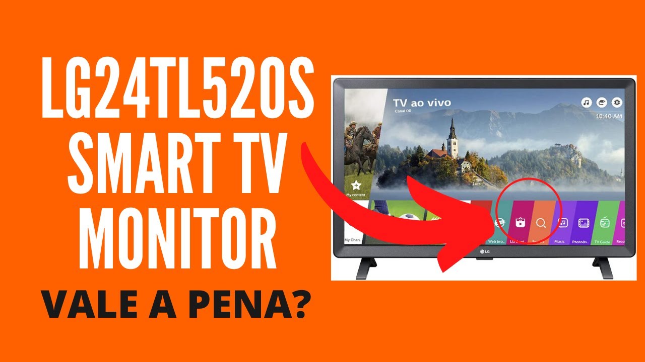 Miniatura da avaliação em vídeo de Smart TV Monitor LG 24LQ520S 24 Polegadas HD WebOS