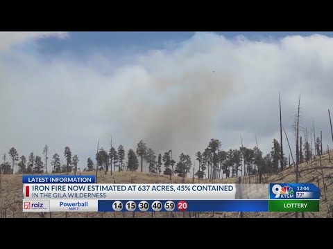 Iron fire now estimated at 637 acres, 45% contained