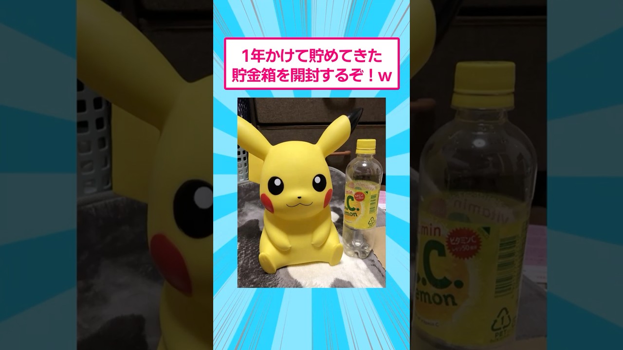 1年かけて貯めてきた貯金箱を開封するぞ！w