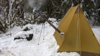 Another Overnight in the UltraLight Backpacking Hot Tent and Hammock Hot Shelter