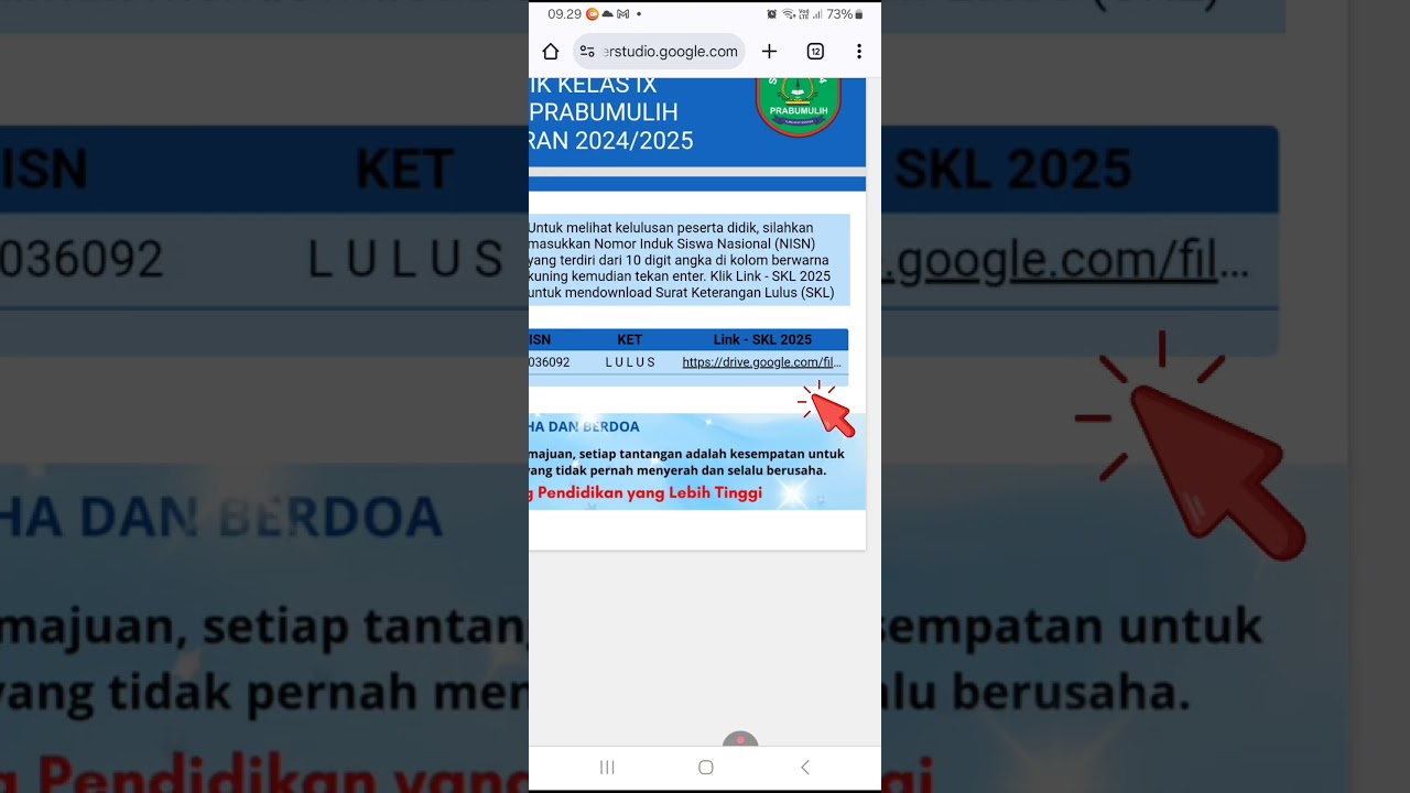 Tutorial Melihat Kelulusan dan Download SKL dengan Handphone