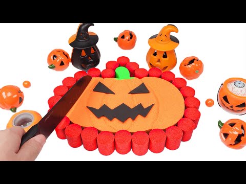 ASMR Relaxing Sand Video ✨ | How To Make Kinetic Sand Halloween Pumpkin 🎃 | Kinetic Sand Art Cutting