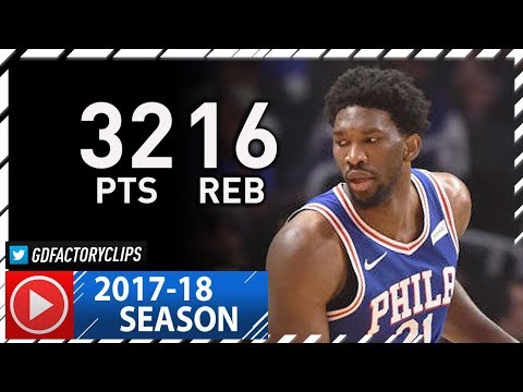 Joel Embiid Full Highlights vs Clippers (2017.11.13) - 32 Pts, 16 Reb, BEAST!