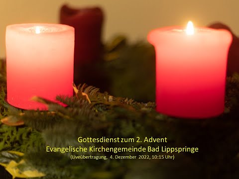 Gottesdienst zum 2. Advent (4.12., 10:15 Uhr) der Evangelischen Kirchengemeinde in Bad Lippspringe.