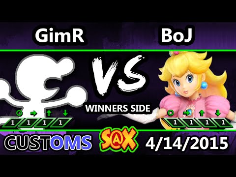 S@X Customs - BootyofJustice MD (Peach) Vs. VGBC | GimR (G&W) SSB4 - Smash Wii U - Smash 4