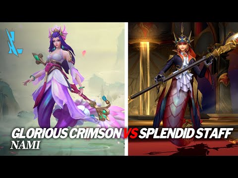 Nami Glorious Crimson vs Splendid Staff Skin Comparison Wild Rift