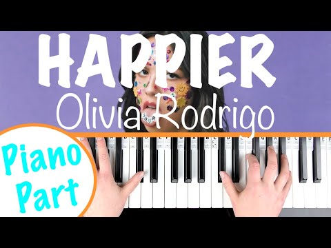 HAPPIER - Olivia Rodrigo Easy Piano Tutorial [chords piano part]