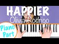 How to play HAPPIER - Olivia Rodrigo Easy Piano Tutorial | Piano Part / Chords