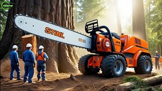 Extreme Dangerous Fastest Big Chainsaw Cutting Tree Machines | Monster Stump Removal Excavator #34