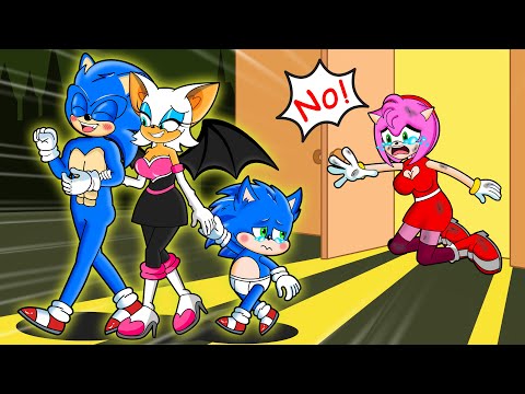 Poor Mommy Amy & Mom Rouge - Sonic! Please Don't Leave Me Alone - Sonic Life Stories