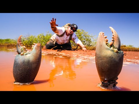 GIANT CRAB (Catch and Cook) SOLO.. Cooking with FIRE