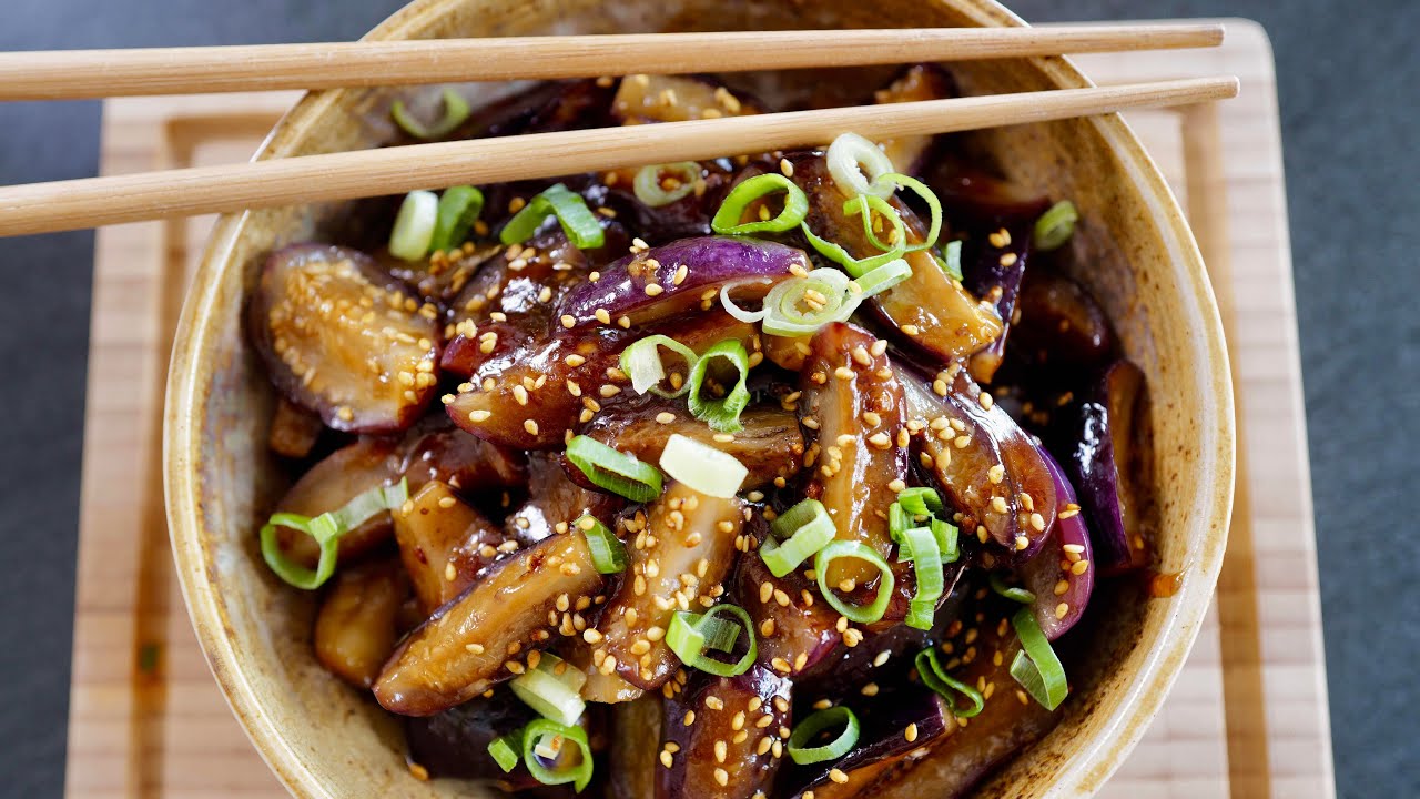 Aubergines à la chinoise sans friture