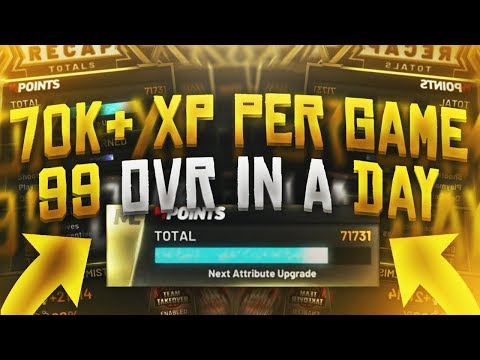 NBA2K20 how to get 99 overall in ONE DAY! 70k EXP a game(NOT A GLITCH)