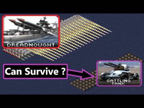 Can 100 Gattling Tanks survive 100 Dreadnoughts ? - Red Alert 2
