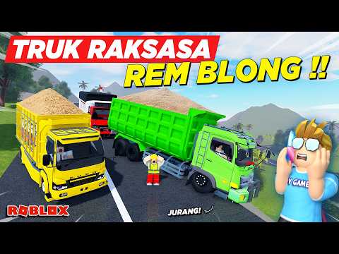 BELI TRUK RAKSASA ANTAR PASIR KE GUNUNG MALAH REM BLONG MASUK JURANG !! ROLEPLAY TRUK - Roblox
