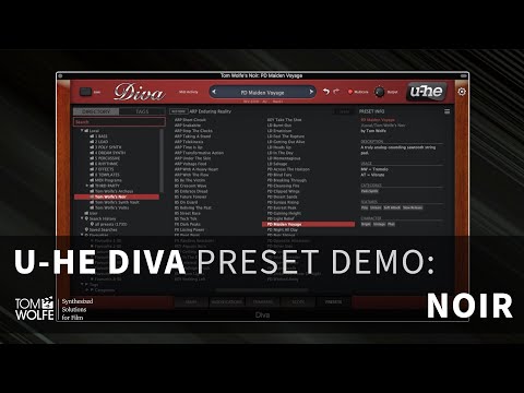 U-he Diva: Noir Preset Walkthrough (Dark Synthpop Presets) - Tom Wolfe