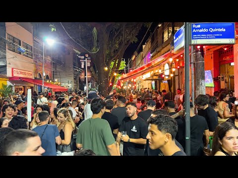 SATURDAY NIGHT IN BOTAFOGO — NIGHTLIFE IN RIO DE JANEIRO【4K】🇧🇷🔥