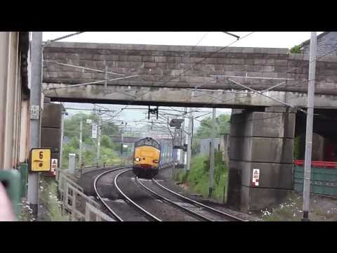 DRS 37610 37602 4M44 Mossend Daventry at Carnforth 15th June2013