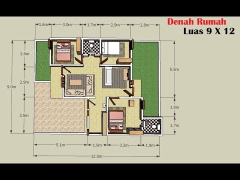 D4 Desain Rumah Pojok 9 5 X 12 Meter 3 1 Kamar Tidur Desain 1 Mp3