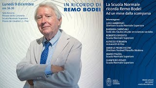In ricordo di Remo Bodei - 9 dicembre 2019