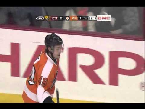 Danny Briere scores vs the Senators - 11-15-2010
