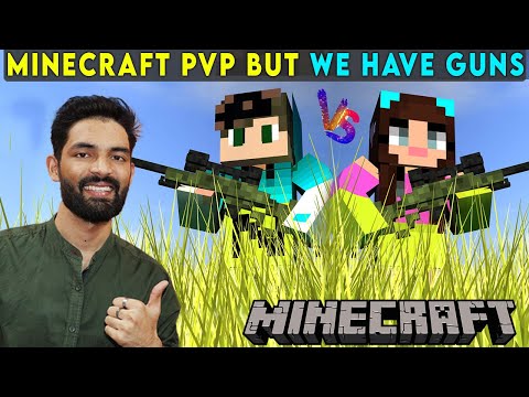 Guns in Minecraft PvP: Husband vs Wife - EPIC!