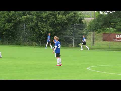 Jesse debüütmäng Eesti U15 koondisesärgis, mis algas väravasööduga