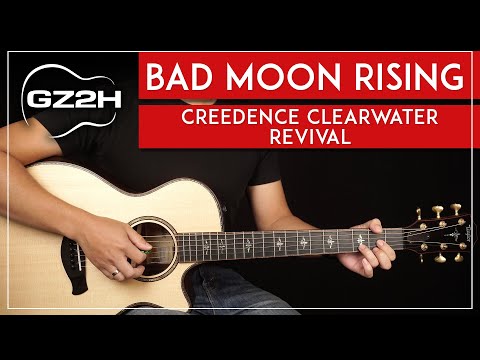 Bad Moon Rising Guitar Tutorial Creedence Clearwater Revival Guitar Lesson   |Easy Chords|