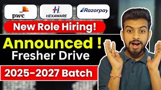 PWC, Hexaware, Razorpay New Hiring | OFF Campus Drive For 2026, 2025 Batch | Fresher Jobs